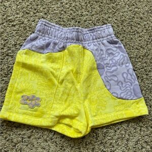 Nike Women’s Yellow and Purple Patterned Shorts